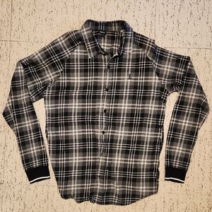 LRG Wovens Flannel Thick Button Down Long Sleeve Casual Dress Shirt Vintage Y2K